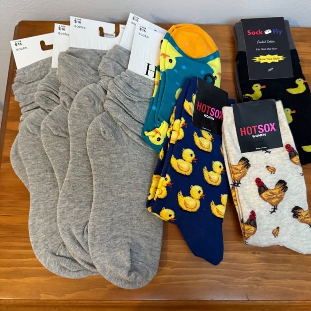 Lot of socks - rubber ducks, chickens, NWT